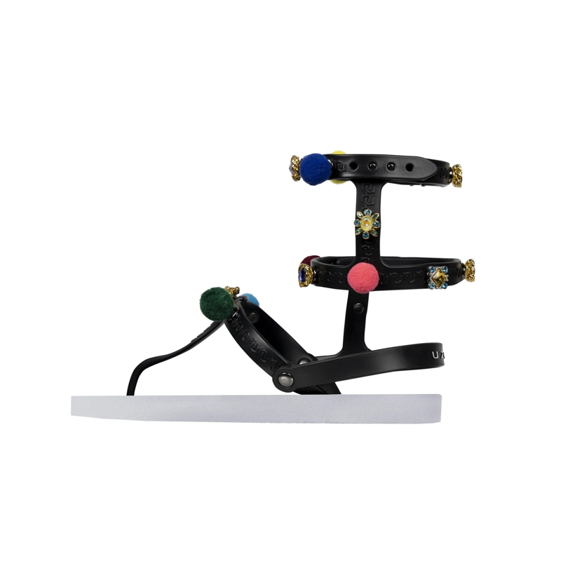 UZURII Flip Flops Zehentrenner Mondriaan Colorful Black weiss