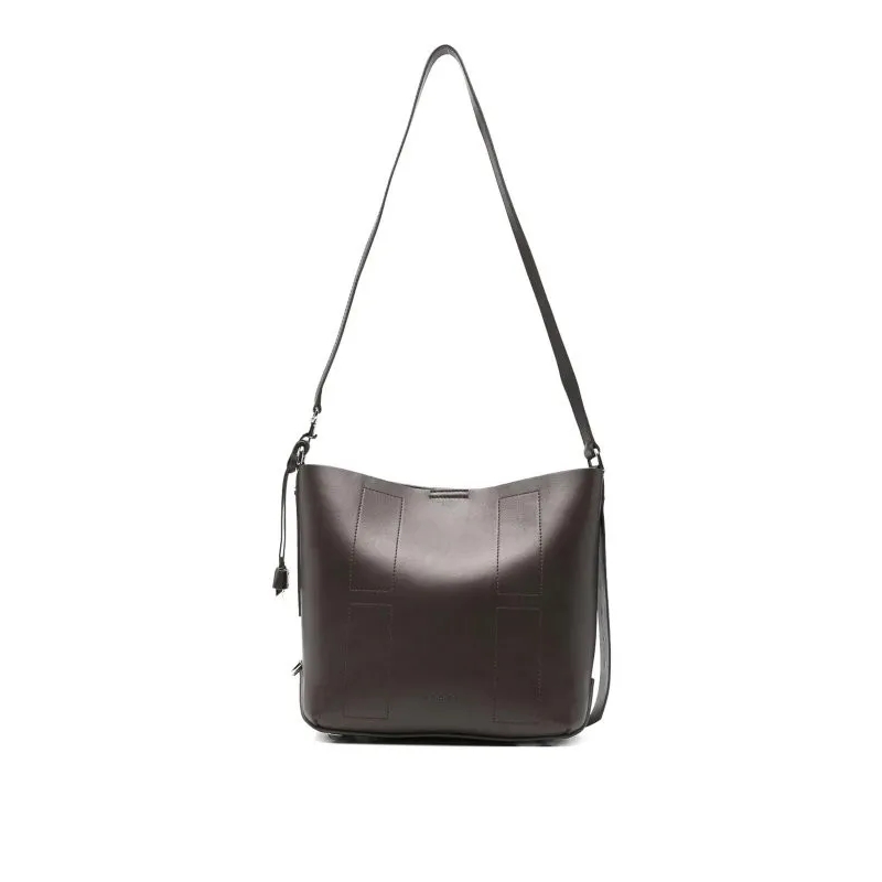 Hogan Tote Refined Palissandro Leather Hobo Tote Black