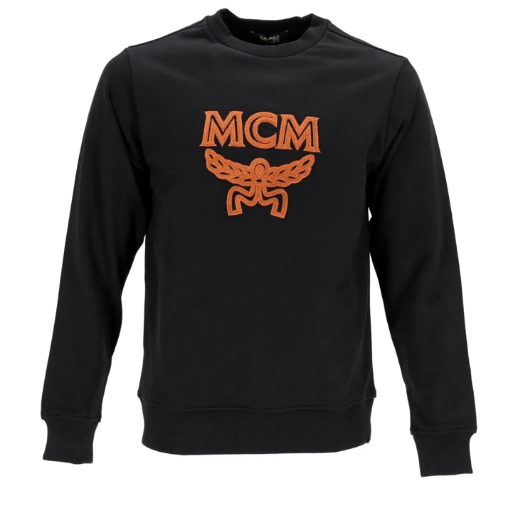 パーカー・フーディ Mcm Monogram Embroidered Black Sweatshirt With Crew Neck And MCM Monogram Embroidered Black Sweatshirt With Crew Ne Black