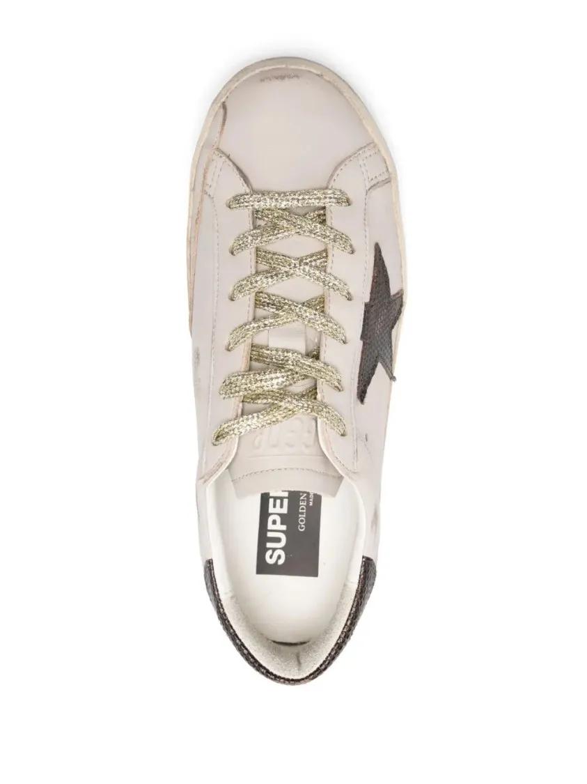 Thumbnail - Golden Goose Low-Top Sneaker - Star-Embellished Grey Leather Sneakers - Gr. 39 (EU) - in Weiß - für Damen