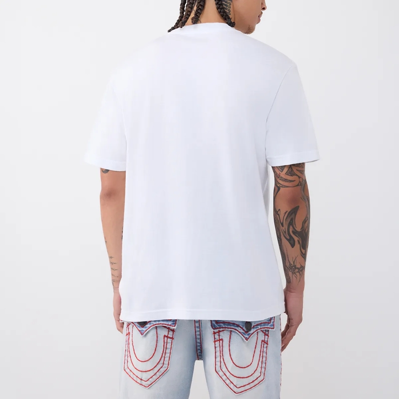 True Religion T-Shirt - T-Shirt- Übereinander angeordnete Logos auf Fro weiss(Image 4)