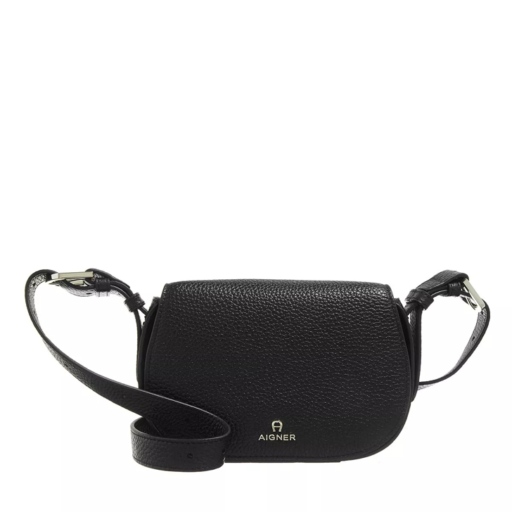 AIGNER Ivy Shoulder Bag S Black Saddle Bag