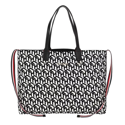 Tommy Hilfiger Iconic Tommy Tote Black White Monogram Boodschappentas