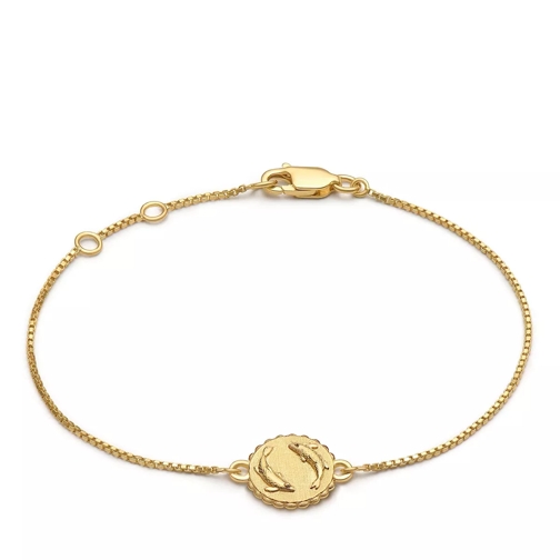 Rachel Jackson London 22K Plated Zodiac Mini Art Coin Pisces Bracelet gold Bracelet