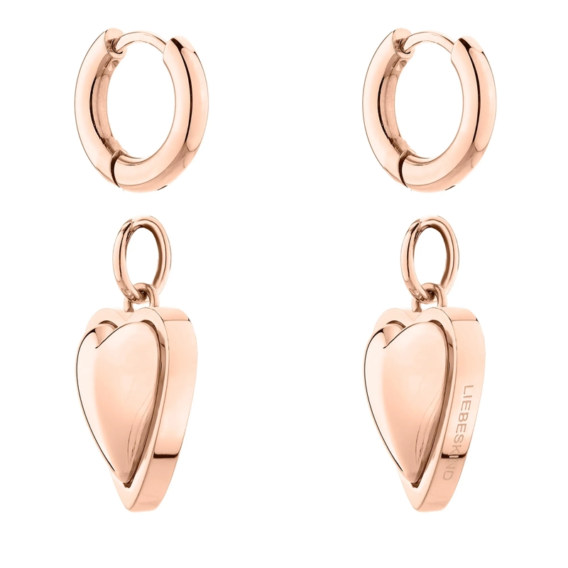 Liebeskind Berlin Ohrstecker Edelstahl Metal Heart rose(Image 3)