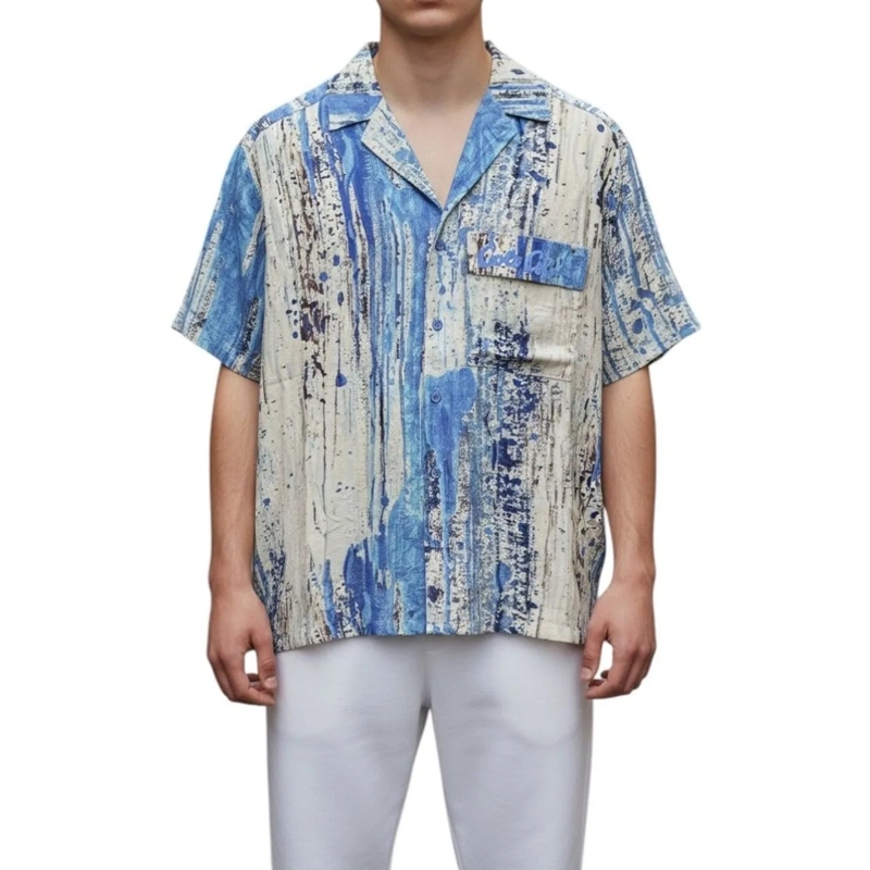 Carlo Colucci T-shirt Heren Overshirt blau