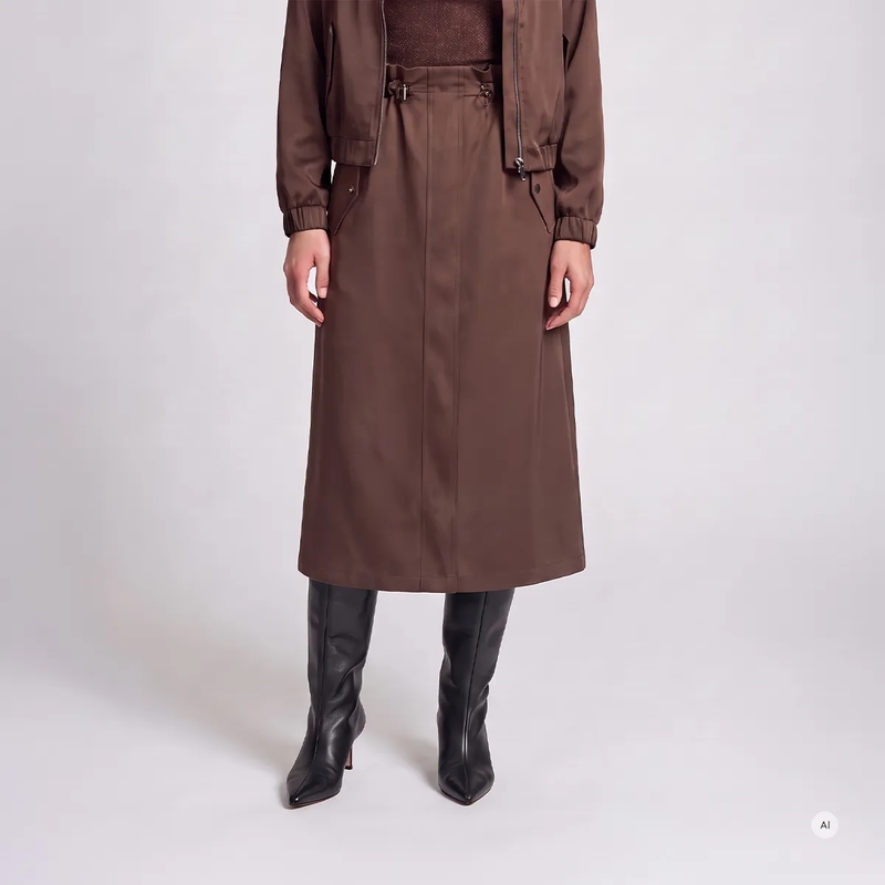 Marc Aurel Midirock Midirock- angeschnittener Bund mit Kordeldetails braun(Image 3)