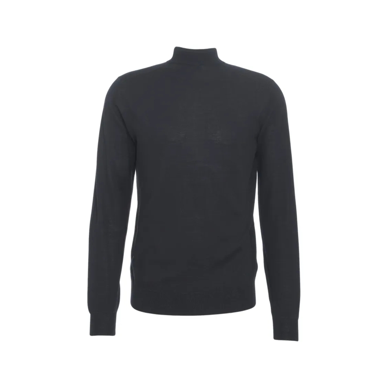 Gender Pullover High Neck Knit Sweater Black