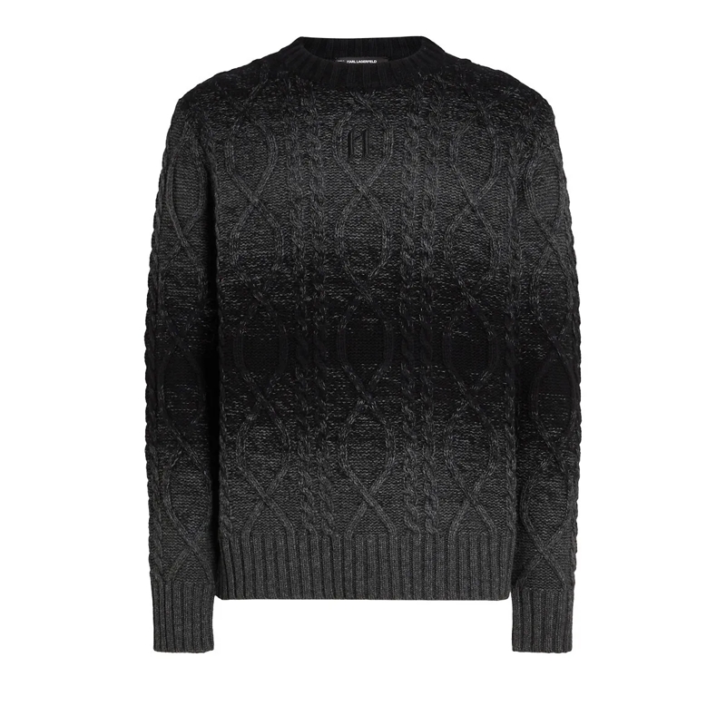 Karl Lagerfeld  Zopfstrickpullover schwarz