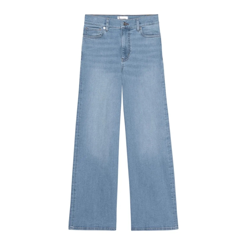 FRAME Jeans High-Waisted Wide-Leg Frame Jeans In Clear Blue Blue