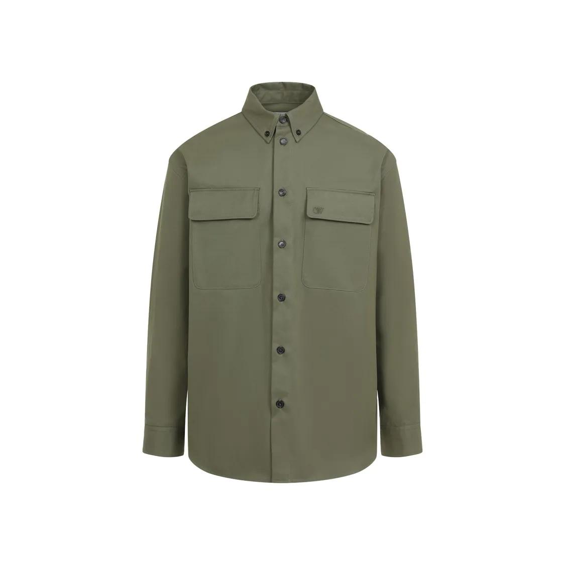 Off-White - Ow Military Green Cotton Shirt - Größe 50 - grün