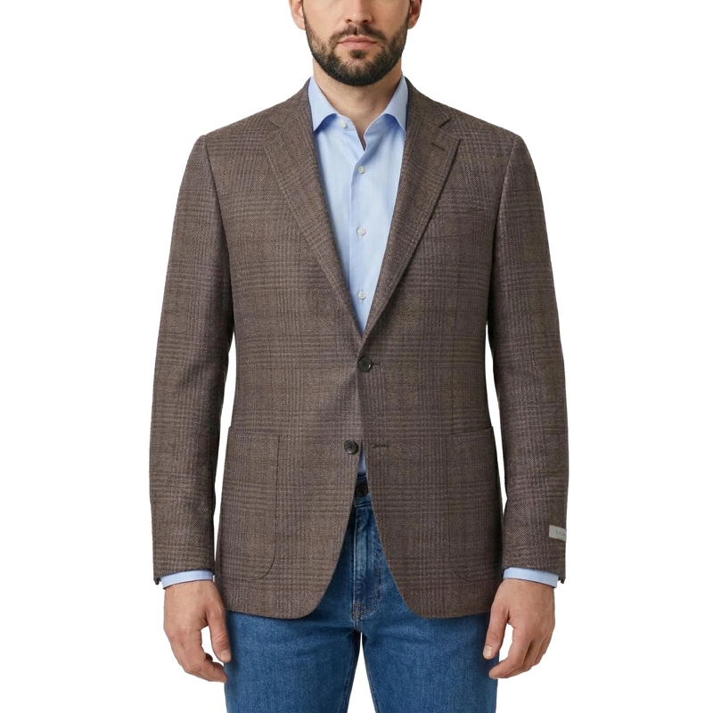 Canali Anzugjacke Kariertes Sako Kei braun(Image 2)