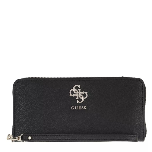 Guess Digital Wallet Large Zip Around Black Portefeuille continental