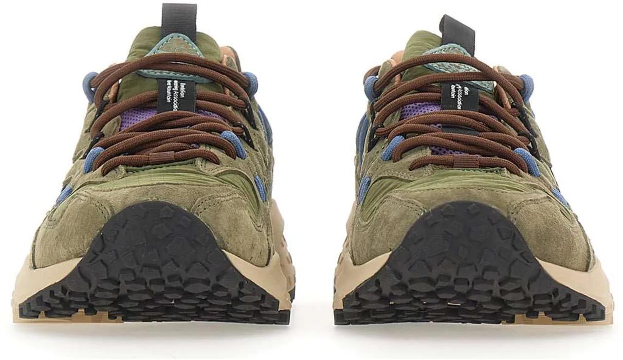 Thumbnail - Flower Mountain Low-Top Sneaker - Layered Gray Sneakers With Olive Green Accents - Gr. 40 (EU) - in Grün - für Damen