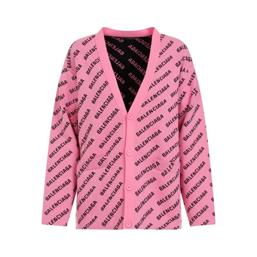 Balenciaga Strickjacke Pink Cotton All-Over Cardigan Pink