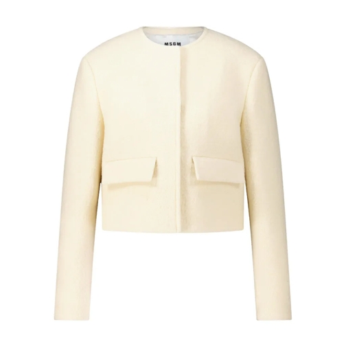 MSGM Tweed Blazer Creme Övergångsjacka