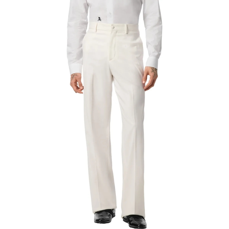 Philipp Plein Hose Hose Mit Weitem Bein weiss(Image 4)