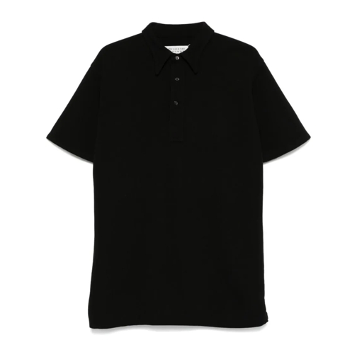 Maison Margiela Polo Black Cotton Piqué Polo Shirt Black