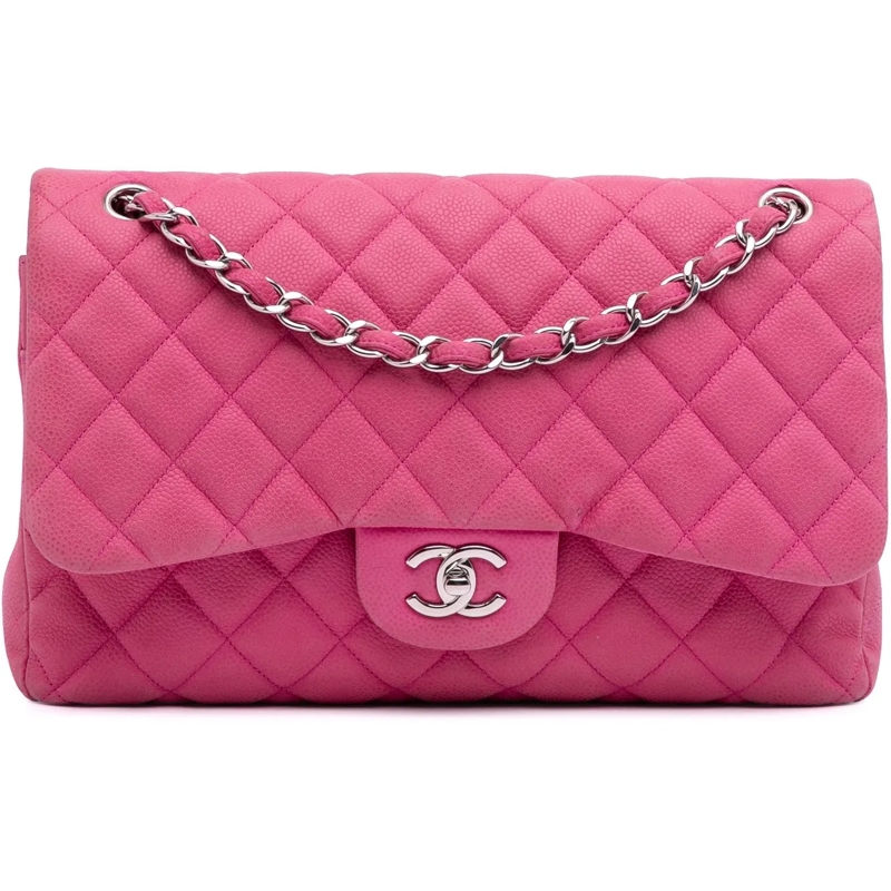 Chanel Sac à bandoulière Jumbo Classic Caviar Double Flap rose