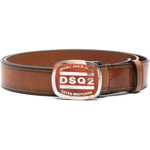 Dsquared2 Ledergürtel Dsq2 Logo Buckle Belt schwarz