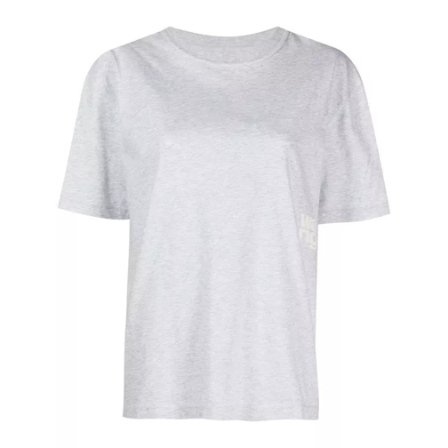 Alexander Wang Logo-Print Grey Cotton T-Shirt Grey 