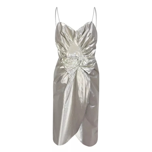 Maison Margiela Iridescent Silk Duchesse Dress Silver Abiti da sera