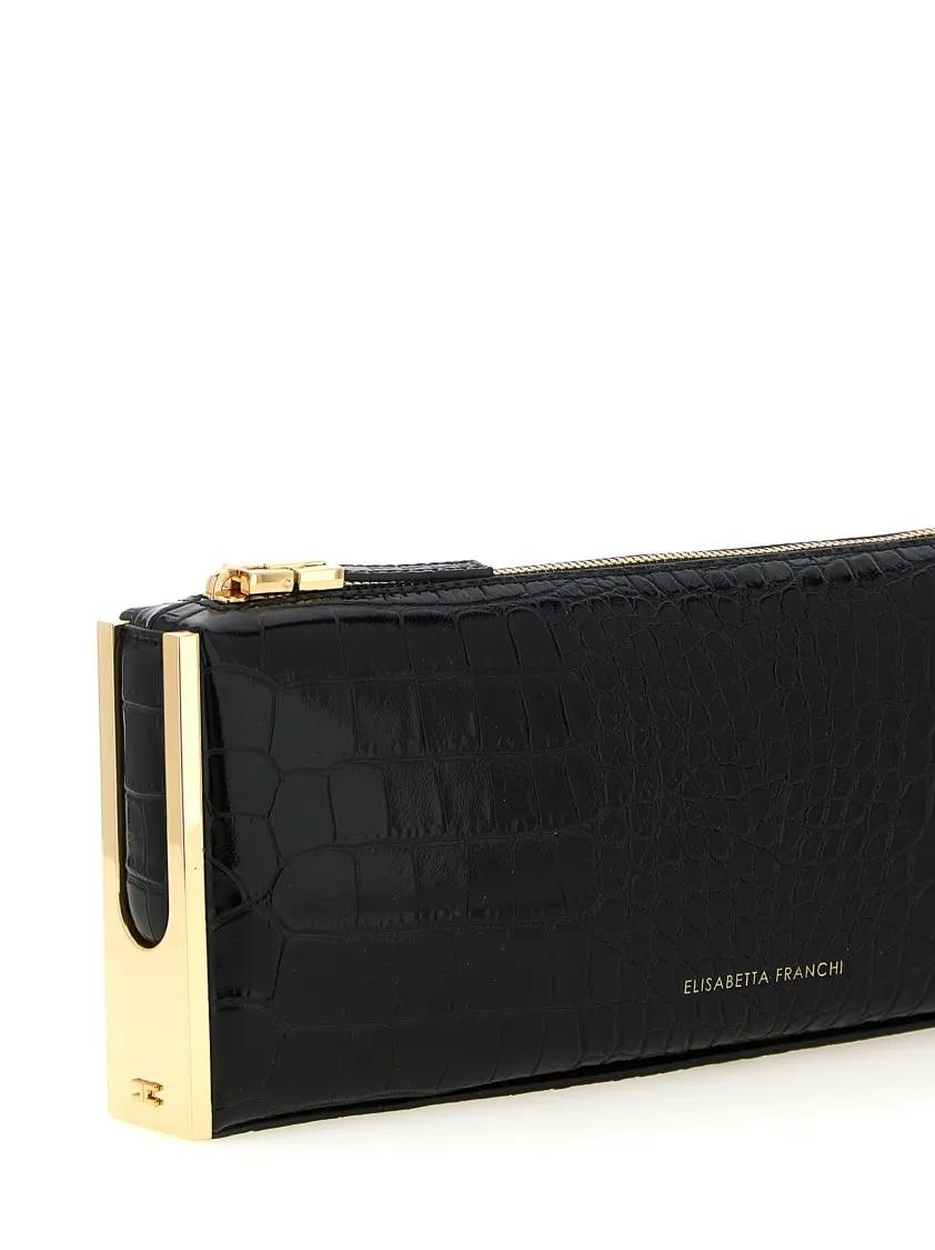 Elisabetta Franchi Clutches 'Baguette' Clutch in zwart
