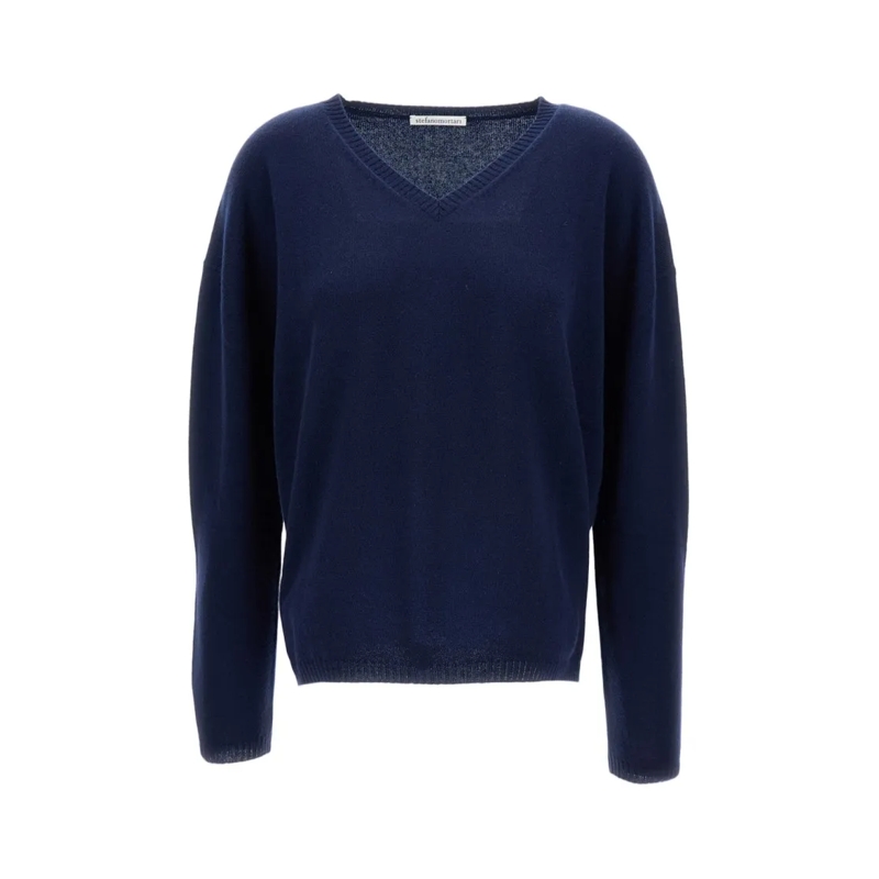 STEFANO MORTARI Trui Classic Knit Sweater With Ribbed Cuffs Blue