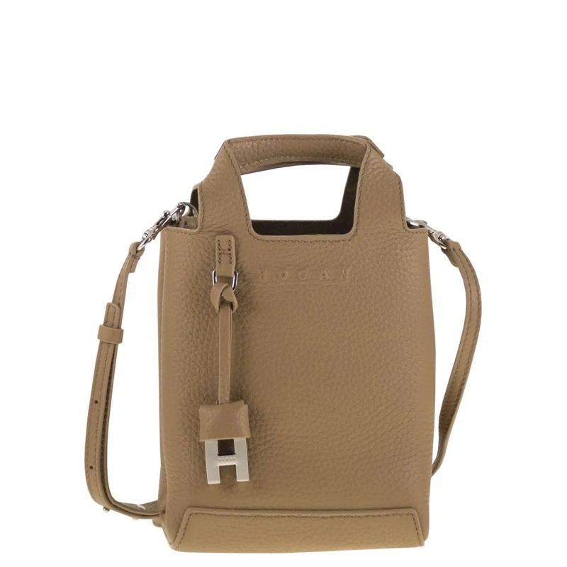 Hogan Fourre-tout H01r - Handbag In Hammered Leather Brown