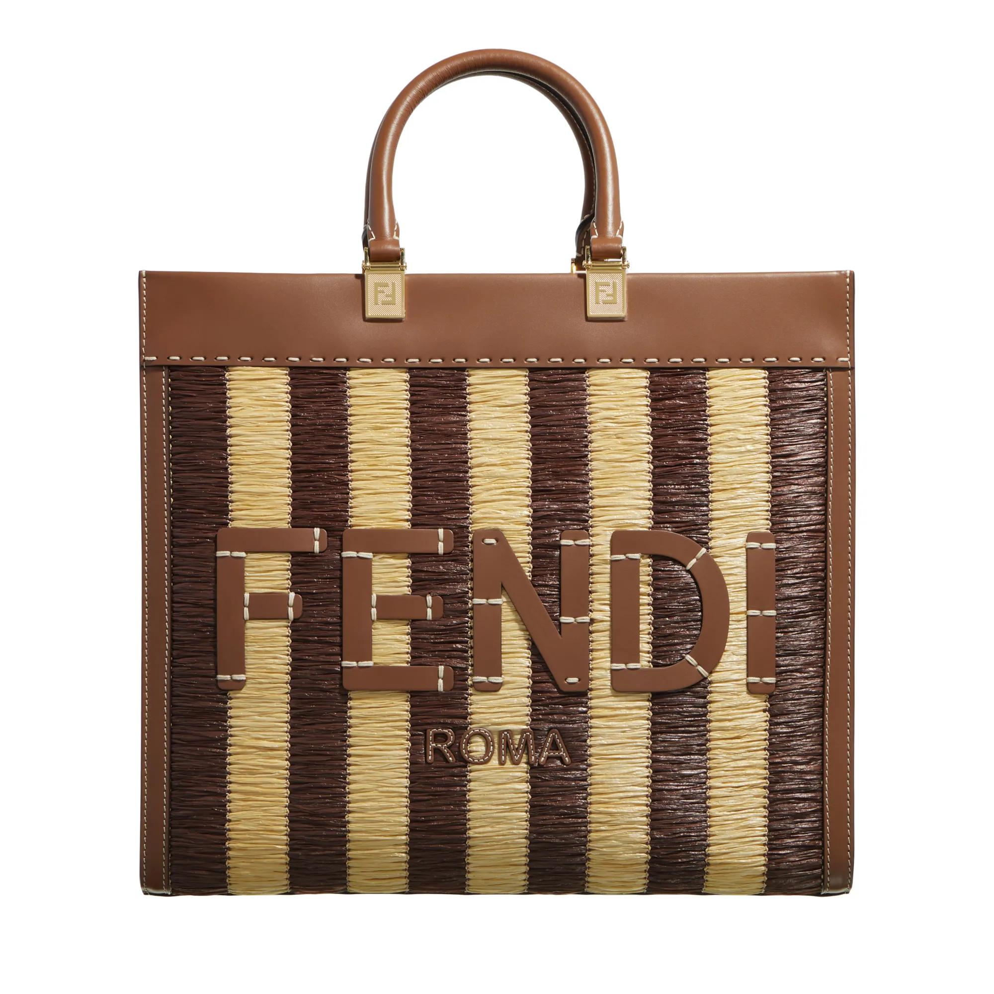 Fendi Tote - Rafia Medium Sunshine Shopping Bag - Gr. unisize - in Braun - für Damen