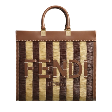 トートバッグ FENDI Rafia Medium Sunshine Shopping Bag FENDI Medium Sunshine Raffia Tote Bag | Neutrals | FARFETCH