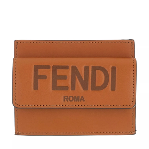 Fendi Card Holder Leather Brown Korthållare