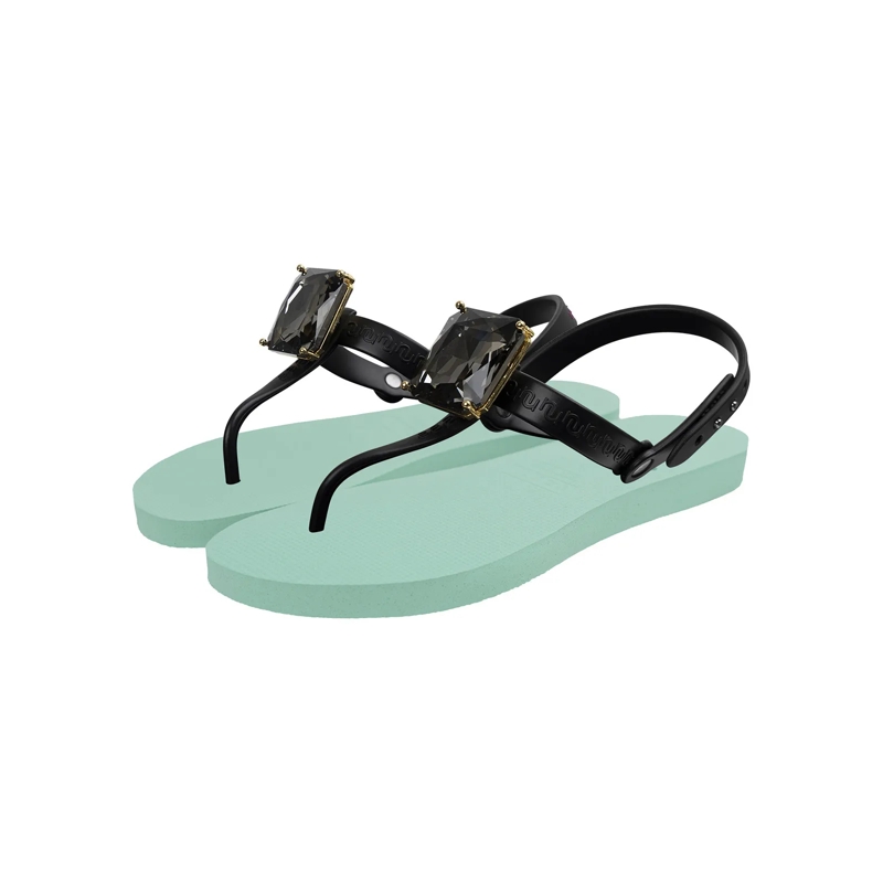 UZURII Flip Flops Zehentrenner Selena Diamond Silver mintgrün(Image 2)