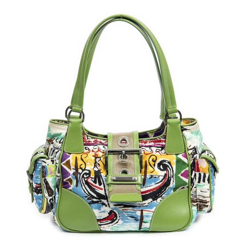 Prada Crossbody Bag Small Venice Buckle Shoulder Bag grün