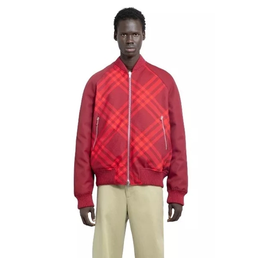 Burberry Check Reversible Bomber Jacket Red 