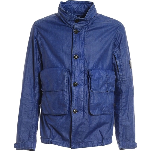 CP Company Daunenjacken C.P Company Waxed Linen Jacket blau