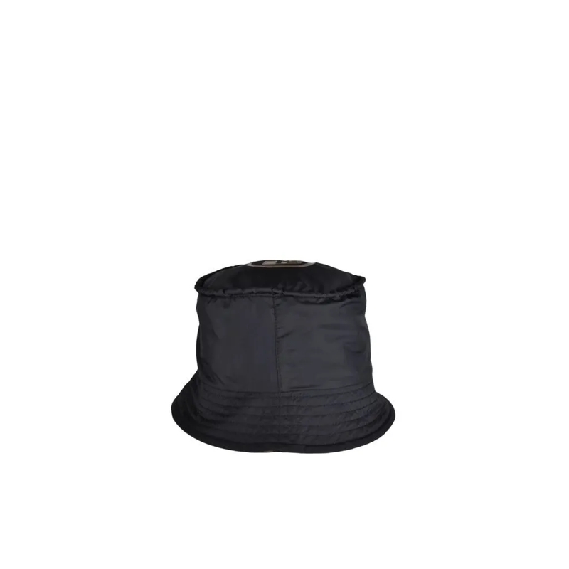 Fendi Hoed Reversible Bucket Hat With Brown Logo Detail Black