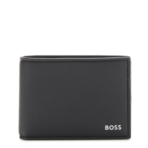 Hugo Geldbörse Hugo Boss BOSS Zwarte Leren Billfold Portemonnee 5 Schwarz