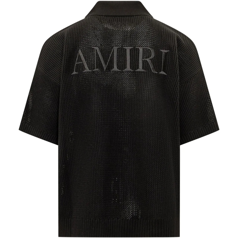 Amiri Legeres Oberteil Camicia Traforata a Maniche Corte schwarz(Image 2)