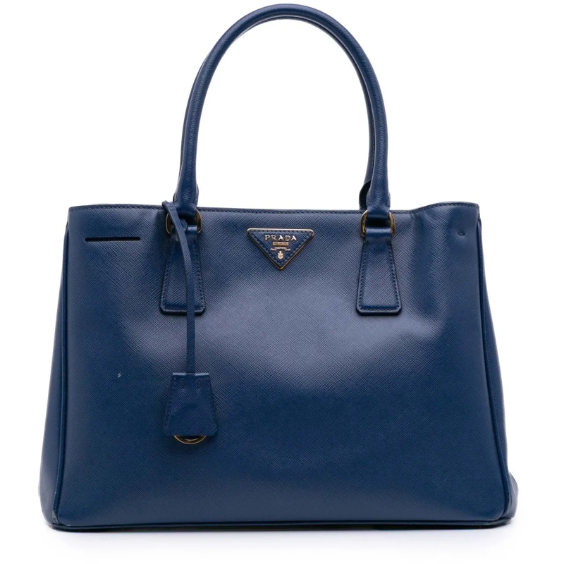 Prada Sac à bandoulière Medium Saffiano Lux Galleria Satchel blau