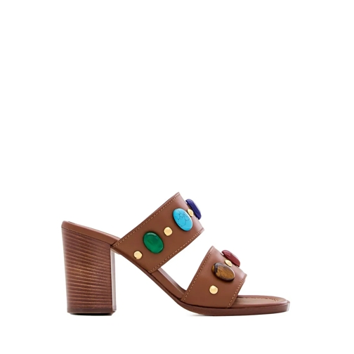 Gianvito Rossi Mule Leather Heeled Mules Brown