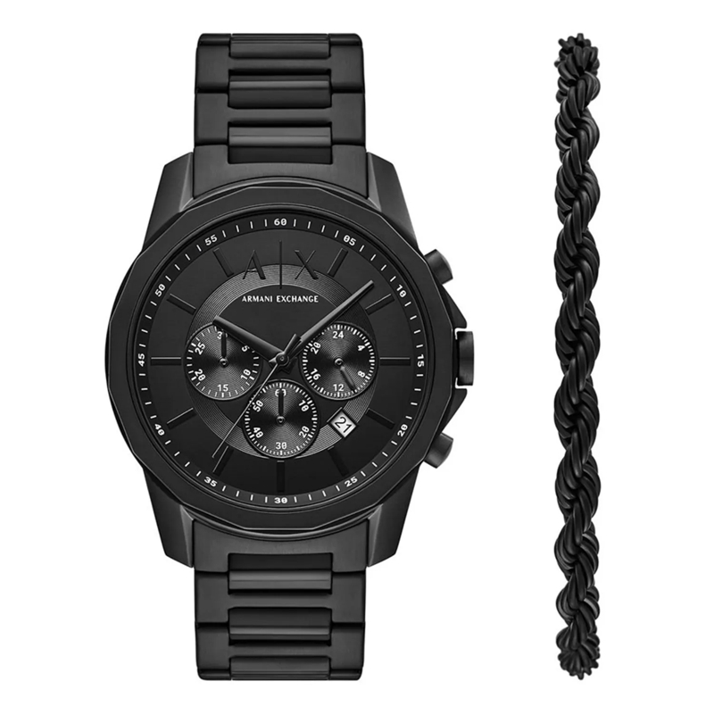 Armani Exchange Chronograph Geschenkset Schwarz