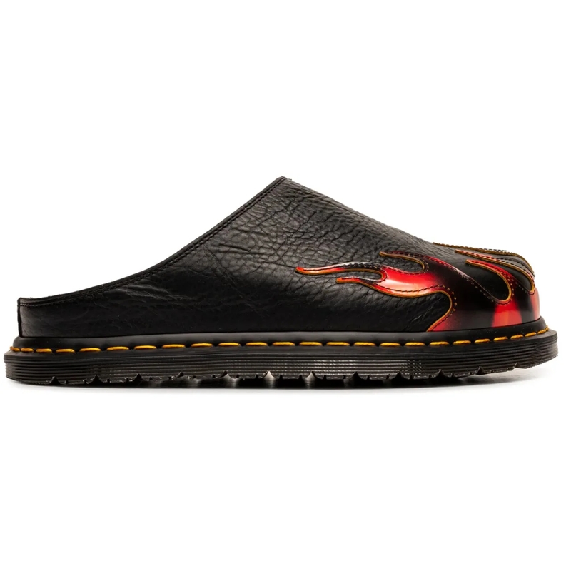Dr. Martens Bottes SAN MULE FLAME BLACK+VIBRANT RED+DMS YELLOW schwarz