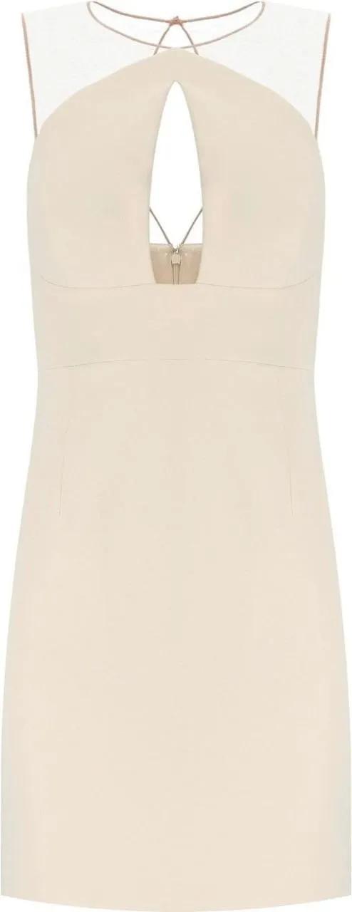 Thumbnail - Elisabetta Franchi - Butter Dress With Tulle White - Größe 44 - weiß