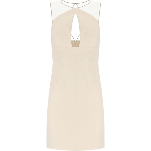 Elisabetta Franchi Midi Jurken Butter Dress With Tulle White weiß