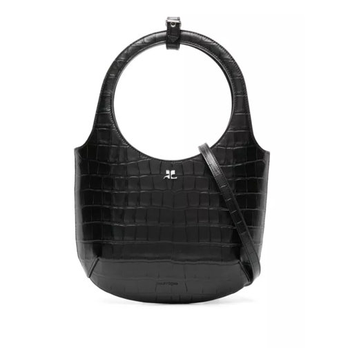 Courrèges Holy Croco Stamped Bag Black Sporta