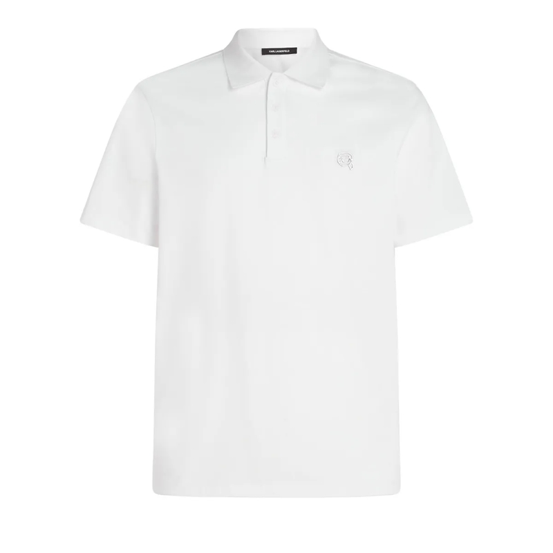 Karl Lagerfeld T-Shirt Ikon Jersey-Polo Shirt weiss