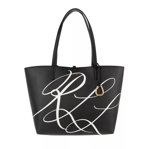 Lauren Ralph Lauren Rvrsble Tote Tote Medium Rll Script Black/Antique Gold Shopping Bag