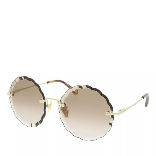 Chloé ROSIE rimless rounded metal sunglasses GOLD-GOLD-BROWN Sonnenbrille