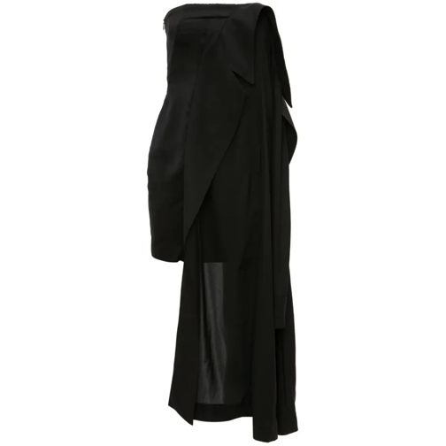 J.W.Anderson Deconstructed Strapless Minidress Black Robes midi